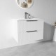 3D-2W 750x450x550mm White Wall Hung Plywood Vanity with Ceramic Basin